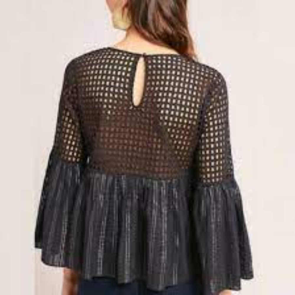 Maeve by Anthropologie Size 0 Black Beaded Top - Picture 2 of 7